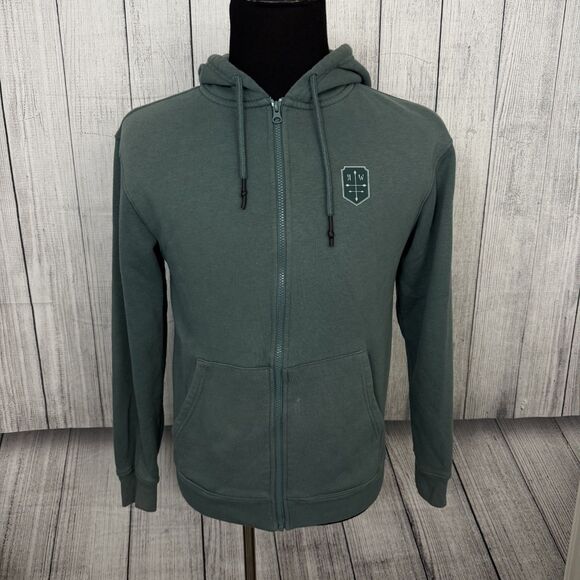 AIRWALK Other - Airwalk Men's Small Green Skull Mushroom Full Zip Hooded Sweatshirt Hoodie